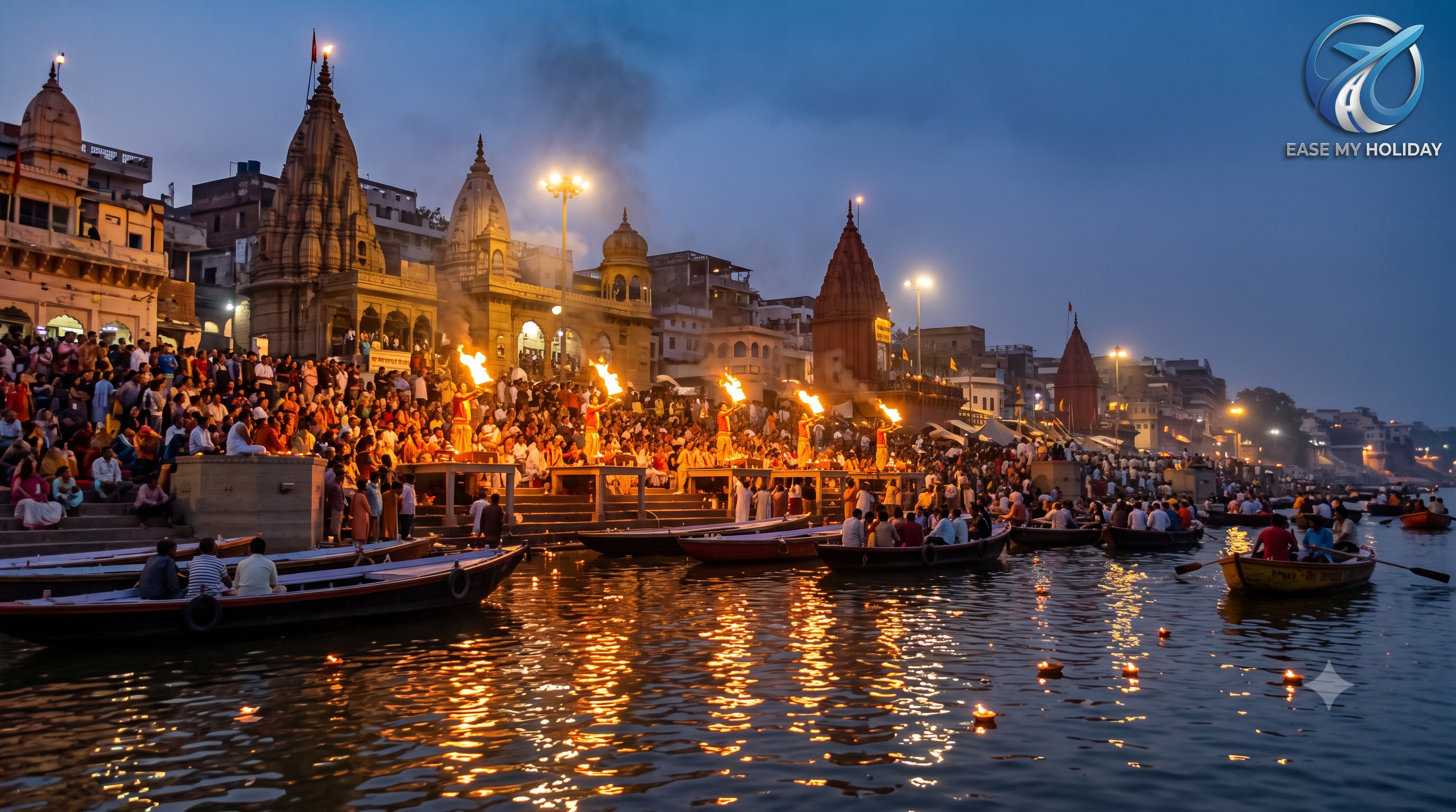 Varanasi Ganga Aarti and Ghats - Classic Uttar Pradesh Tour.