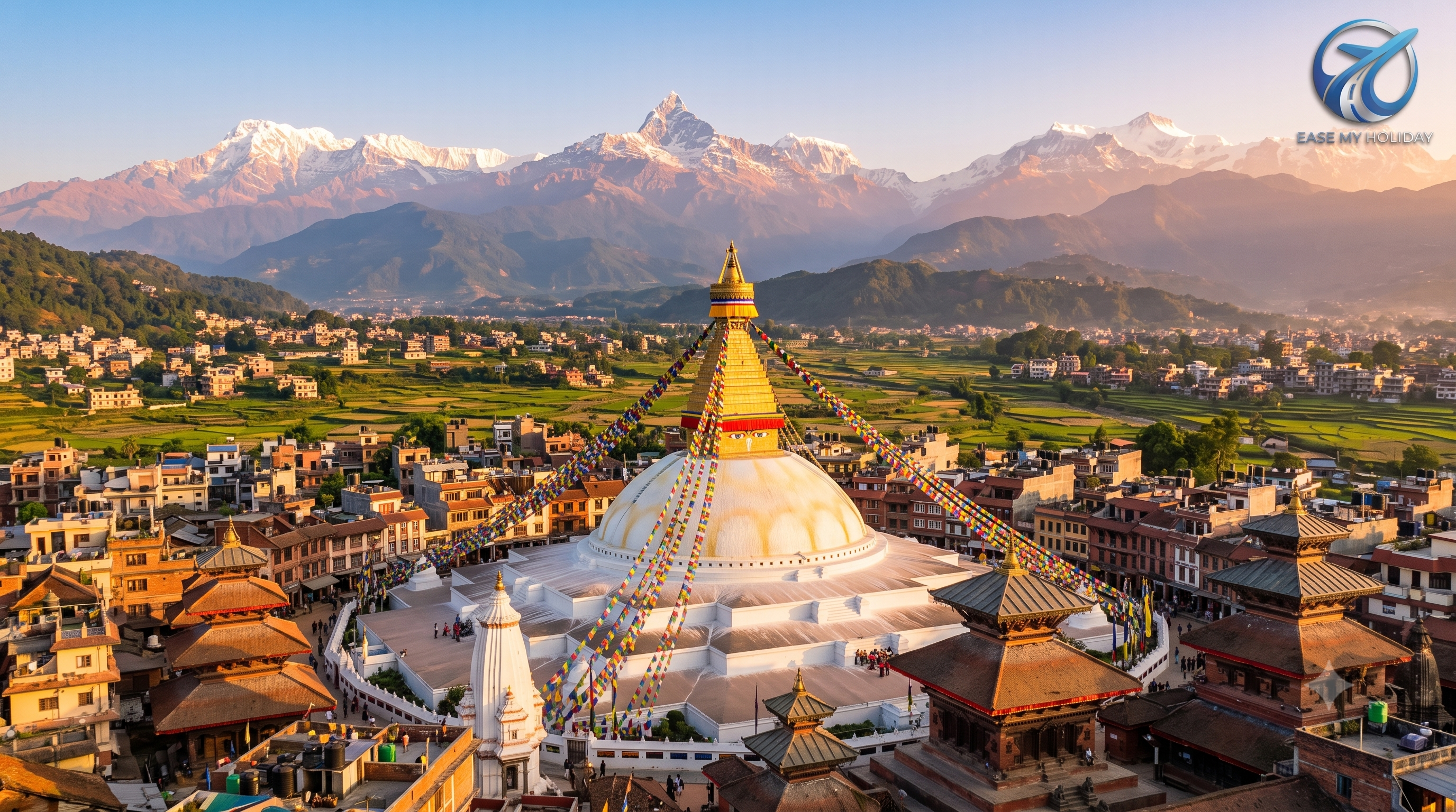 Scenic view of snow-capped Himalayan peaks in Nepal Majestic snow-covered mountains in Pokhara Nepal