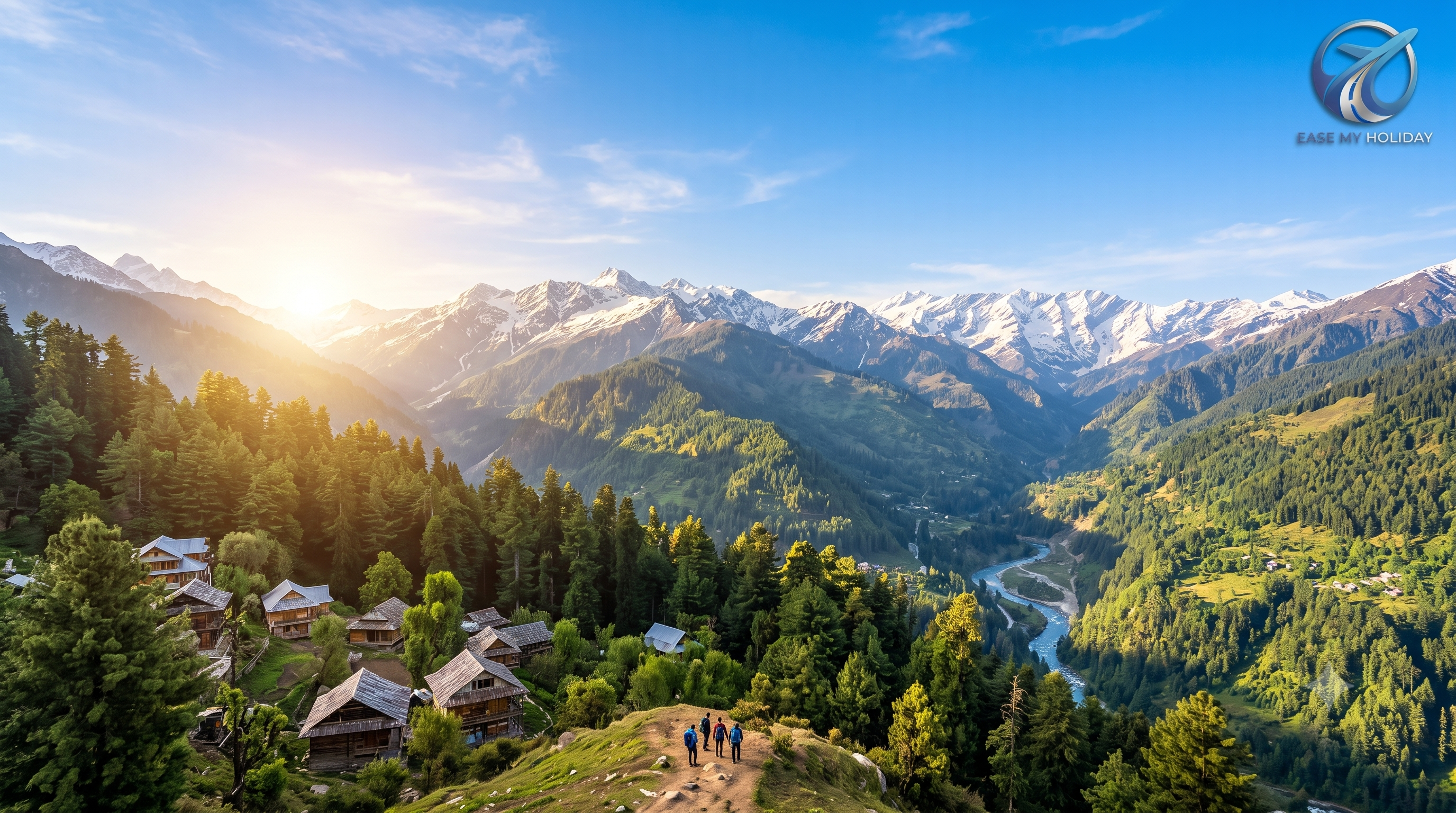 Scenic Snow Mountains View on Shimla Manali Holiday